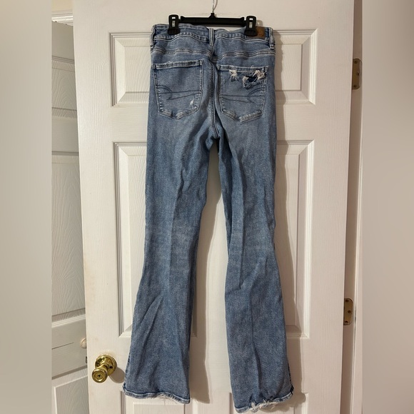 American Eagle Distressed High Rise Artist Flare Jeans - Picture 2 of 6